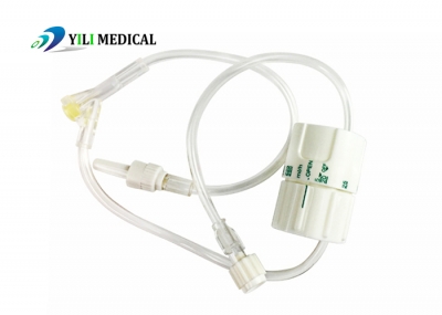 Medical Injection site adapter with extension tube precision IV flow regulator