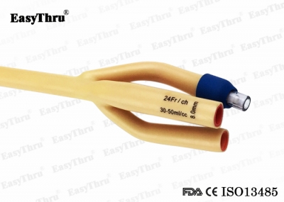 3 way Latex Foley Catheter Couvelaire Tip reinforced with Big Balloon 30ml - 80ml